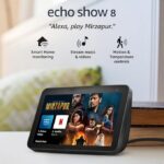 Amazon Echo Show 8 (2nd Gen) - Smart speaker with 8" HD screen, stereo sound & hands-free entertainment with Alexa (Black)